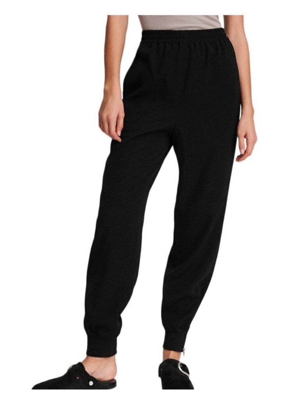 RAG & BONE Crepe Jogger Pants Black Size Small